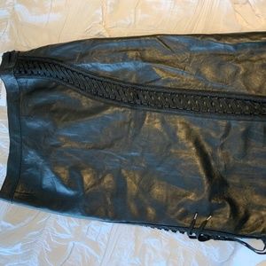 Christian Dior leather lace up skirt
